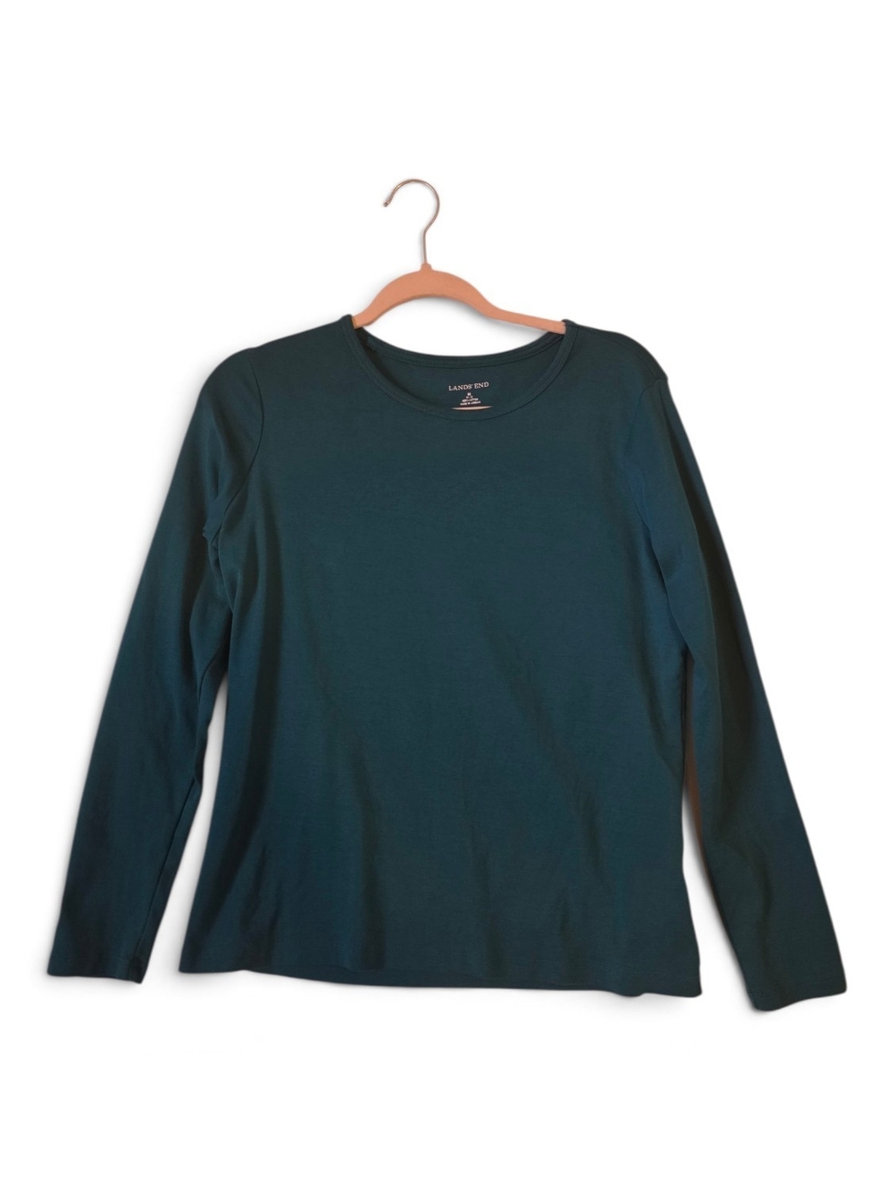 Women's Lands End Green Tunic Cotton Top Size Medium 10-12